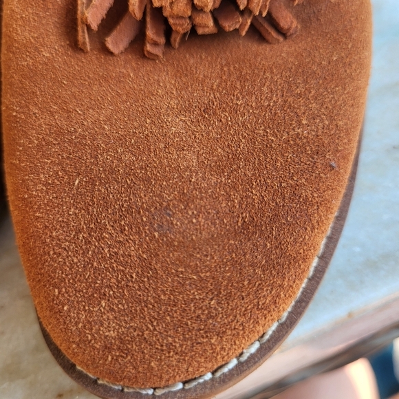 Franco Sarto Hadden Brown Tassel Slip On Suede Loafers Size 7.5 - Picture 4 of 8